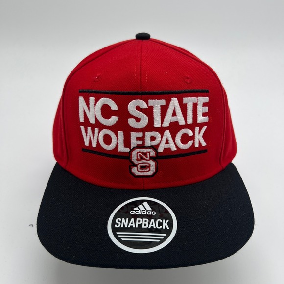 NC State Wolfpack Adidas Snapback Hat Cap Red Black Adjustable - Picture 1 of 7
